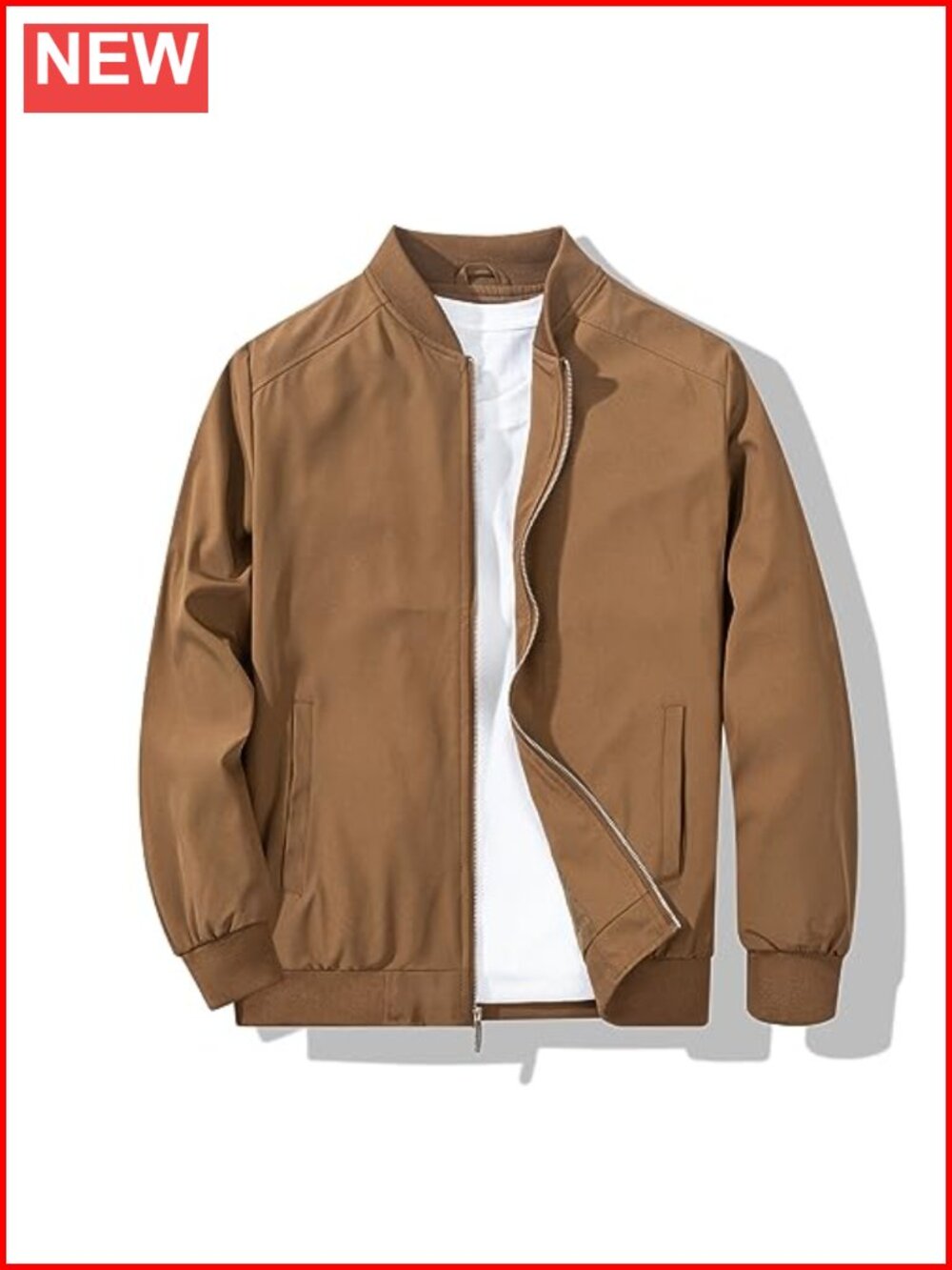 Lightweight Men's Bomber Windbreaker Jacket Full Zip Casual Spring Fall